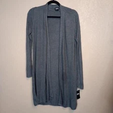 I.N.C. INTERNATIONAL CONCEPTS WOMENS OPEN-FRONT DUSTER M UM GREY HEATHER S