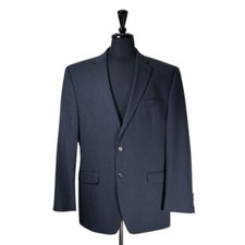 Chaps Ralph Lauren Mens 42R Navy Blue Wool Blazer Sport Coat 2 Button Jacket