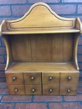 Vintage Plate Shelf Rack Kitchen Storage Maple Wood Made In USA 