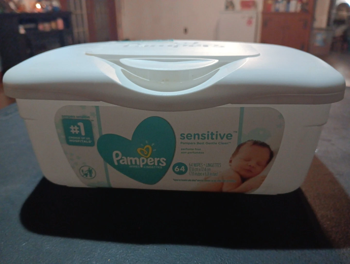 Pampers Baby Wipes Pop Up Container Refillable Sensitive USED EMPTY BOX NO WIPES