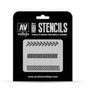 Vallejo Hobby Stencils: Tyre Markings Scale 1/35 125X125Mm
