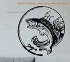 Bass Fish Fishing Ocean Office Home Wall Decor Decal - 10" x 10" Inches
