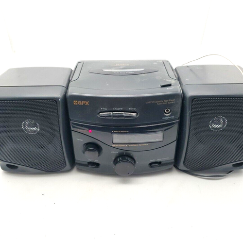 Vintage GPX AM/FM Portable Radio Stereo Cassette Player Black Works ...