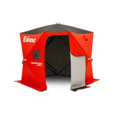 Eskimo QuickFish 3HD, Pop-Up Portable Ice Shelter, Red/Black,  3-Person 