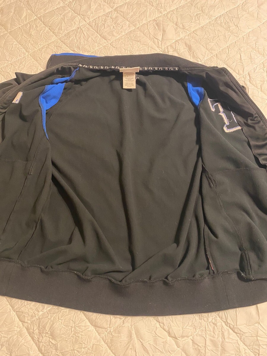 RARE Black And Blue Majestic Texas Rangers Jacket | eBay