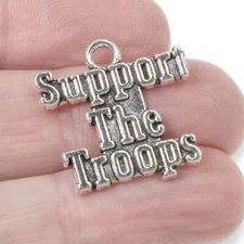 Patriotic Military Support Charms, 10-Pack DIY Pendants for Troop Appreciation