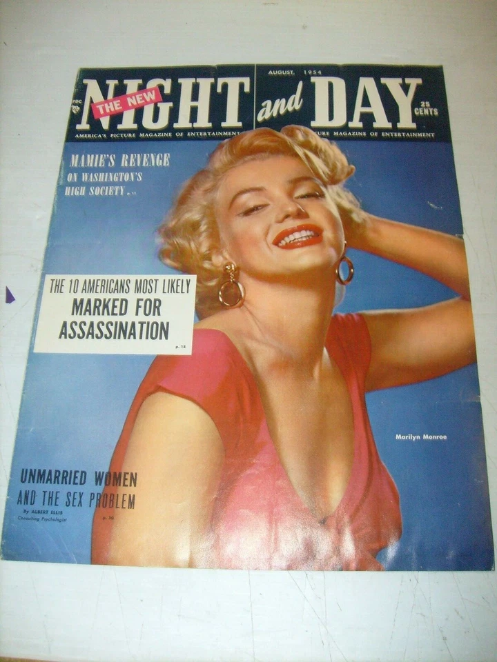 Marilyn Monroe Magazine Cover Complete Rare Night And Day Aug. 1954 - FRAMED - Image 2 of 4