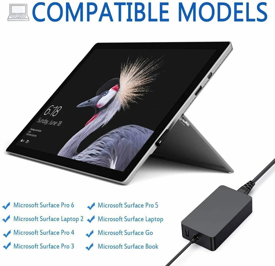 LOTE 10/100 PEÇAS 65W carregador modelo 1706 para Microsoft Surface Book Pro 3 4 5 6 7 Go - Imagem 4 de 4
