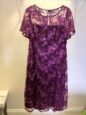 Mother-of-the-bride dress-tea length-wine color-size 14