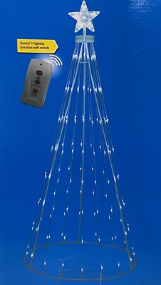 GE 7Ft 306 LED Motion Spiral Rope Light Tree 8 Function Effect Christmas Display