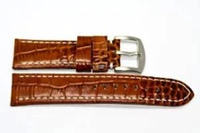 22MM BROWN ALLIGATOR GRAIN GORGEOUS LEATHER WATCH BAND STRAP FITS LUMINOX 3001