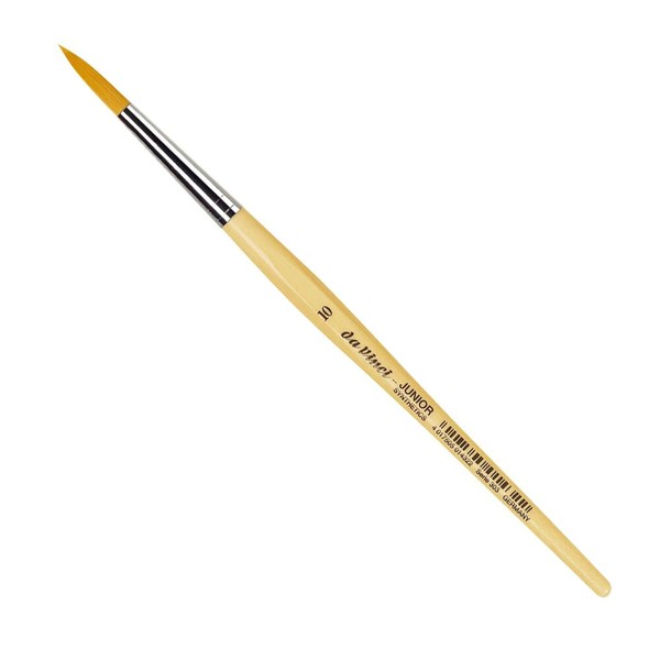 Da Vinci Junior Schul Pinsel Rund GrößE 10 Alu Zwinge Synthetik Fasern Holzstiel-image