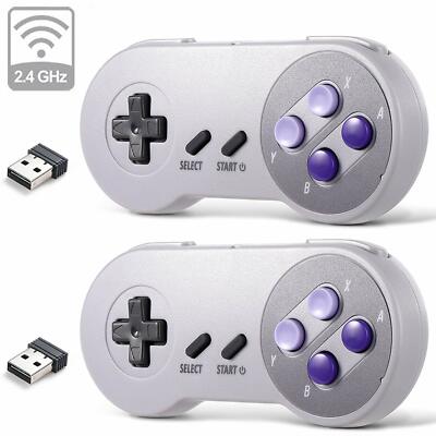 2 Pack Super Nintendo SNES Controller Wireless Joystick Gamepad für PC Raspberry
