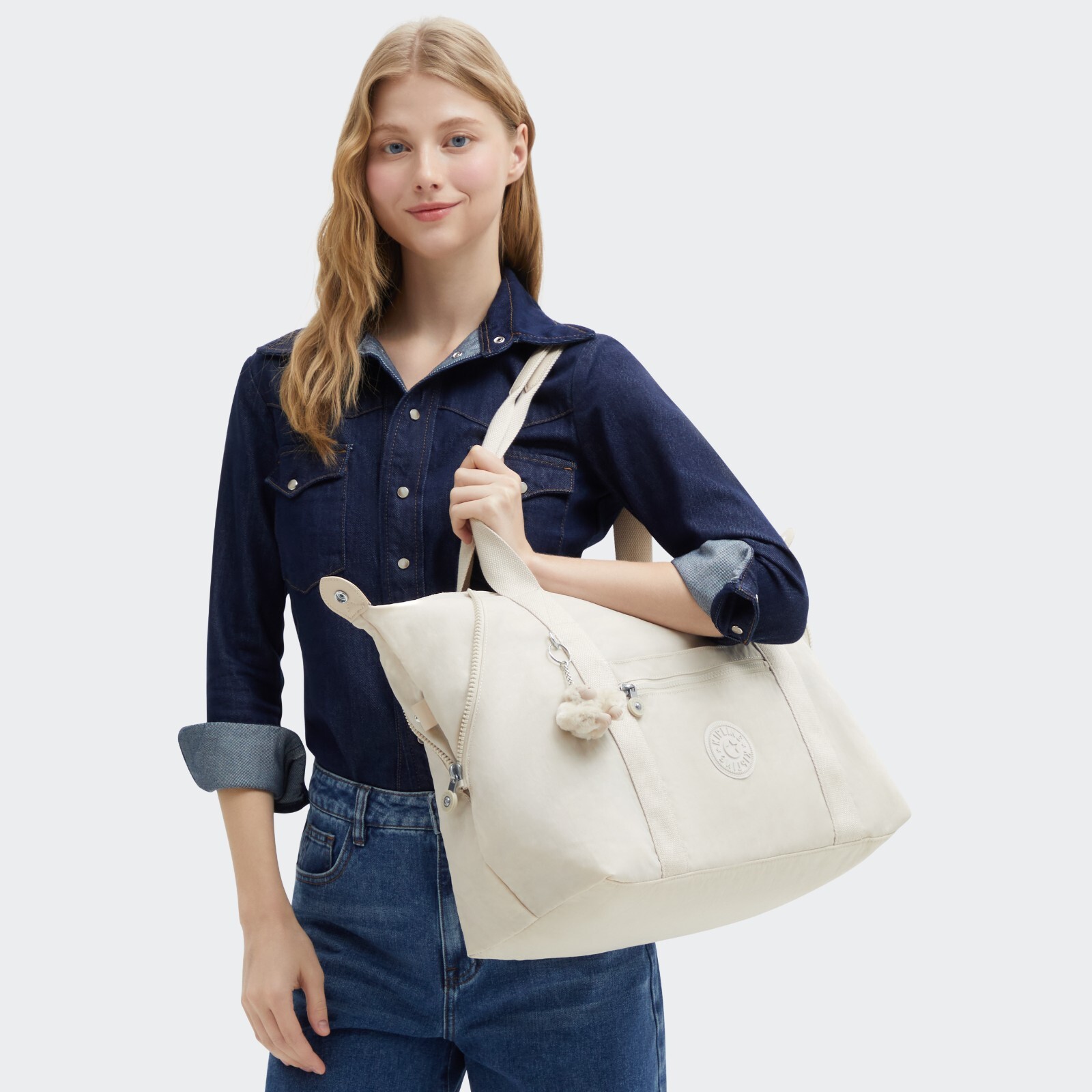 Kipling ART M Travel Tote - Hideaway Beige RRP £107 image 3