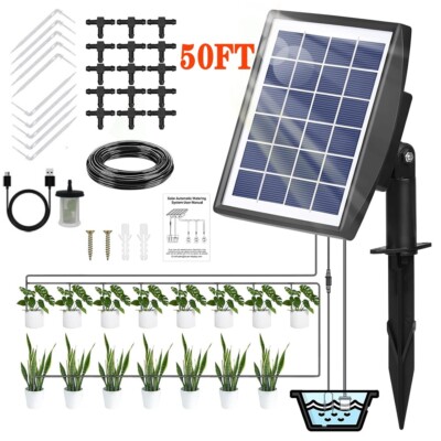 Solar Self Watering Plant Drip Irrigation System 15M Plants In /Outdoor Garden