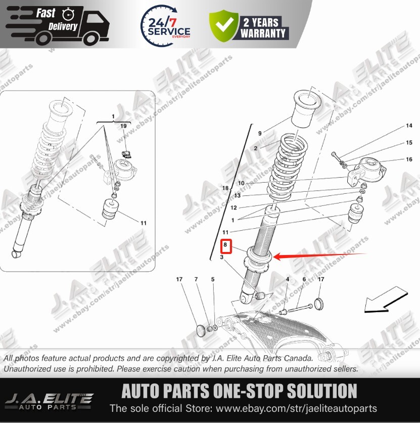 2pcs Shock Absorber Spring Lower Support Pad fits Ferrari 296 458 488 F8, 188996