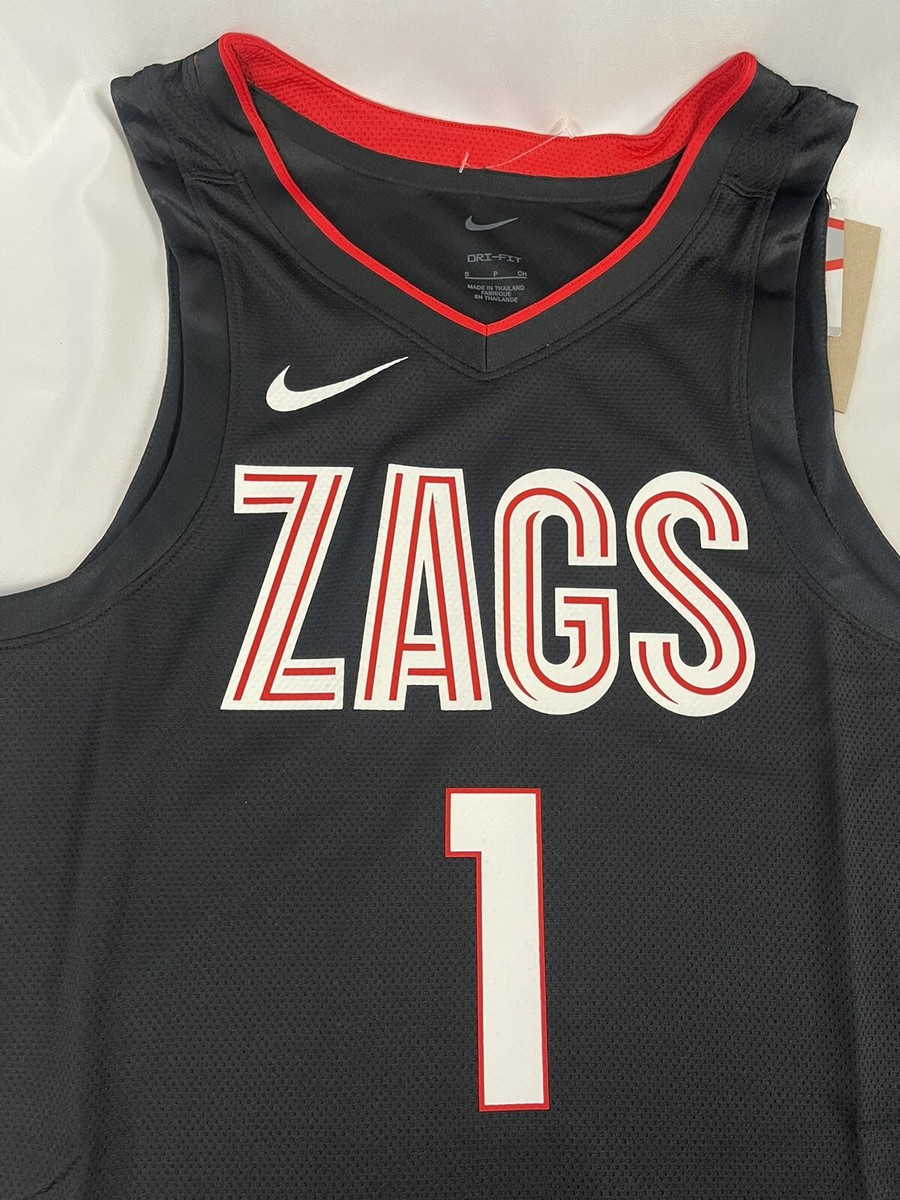 Nike Gonzaga Bulldogs NCAA Zags Black Basketball Jersey DH7520-010 Mens Sz  Small
