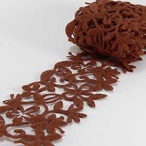 FTI Felt Brown Ribbon Flowers, Daisies & Leaves for Scrapbooking & Card Making - Picture 1 of 1