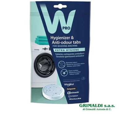TAVOLETTE ANTIODORE PER LAVATRICE WPRO WHIRLPOOL ORIGINALE 3 PEZZI 484000001180