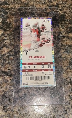 2019 Alabama vs. Arkansas Full Ticket Mac Jones First Career Start Win 10/26/19