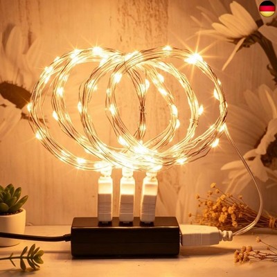 4 Stück LED Lichterkette, 20LED 2M / 6.6Ft USB lichterkette außen/innen Wasserdi
