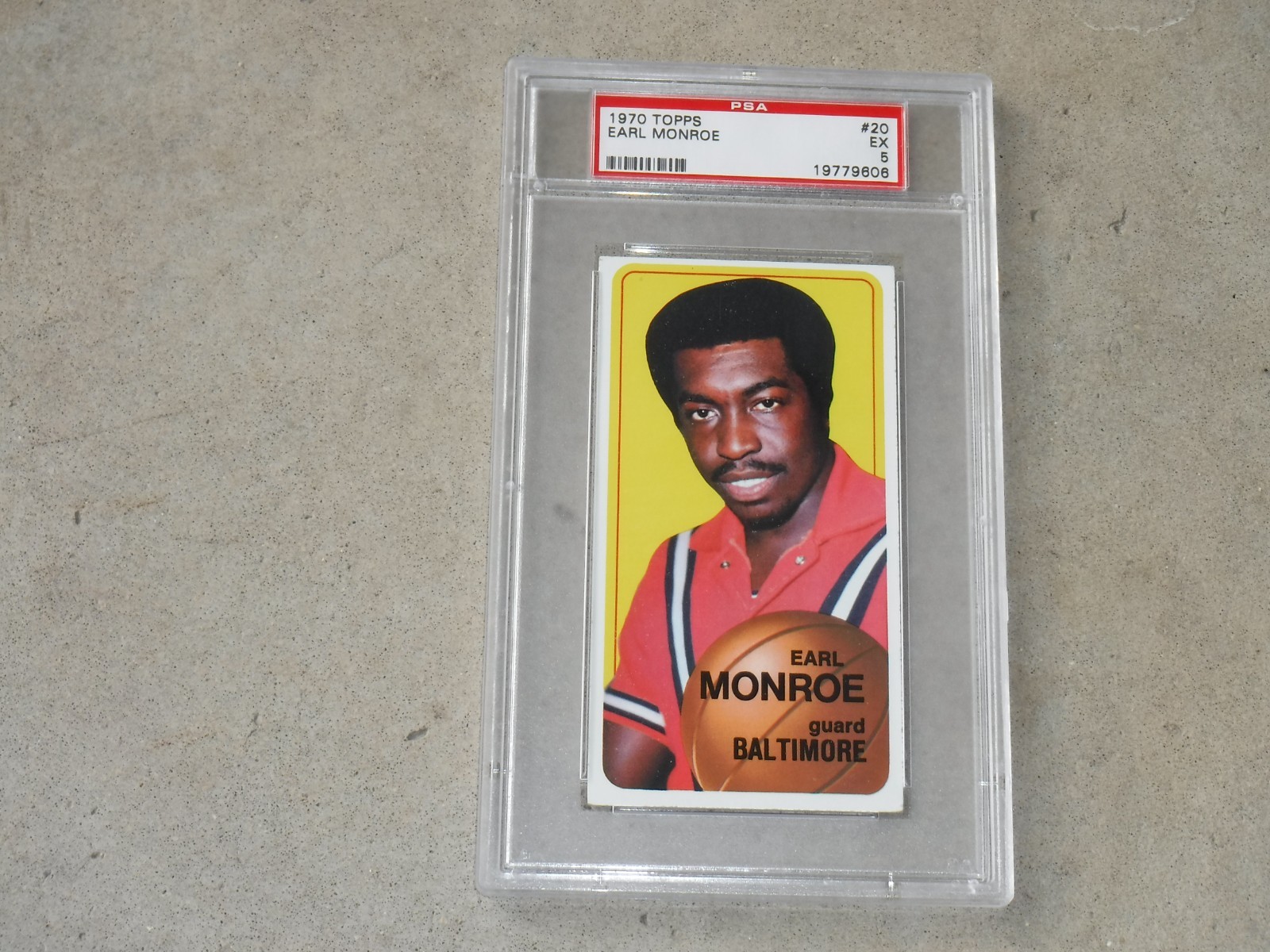 1970 TOPPS BASKETBALL EARL MONROE TALL BOY BALTIMORE BULLETS CARD #20 PSA 5 PSA