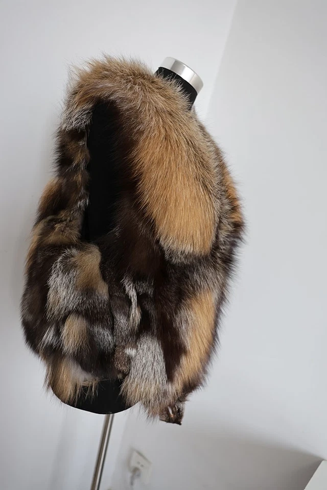100% Genuine fox fur vest /fur jacket/ fur scarf/ cape//brown fur collar /shawl - Image 2 of 4