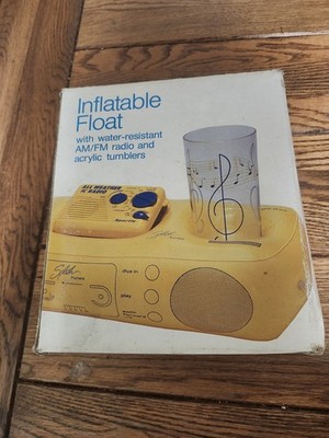 VTG Inflatable Pool Float /Radio & Glasses Paradise Beach Club Mervyn s NIB 90 s