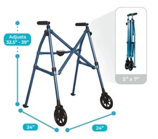 ABLE LIFE WALKER / Stander Space Saving Mobility Walker  Cobalt Blue 4200-CB NEW