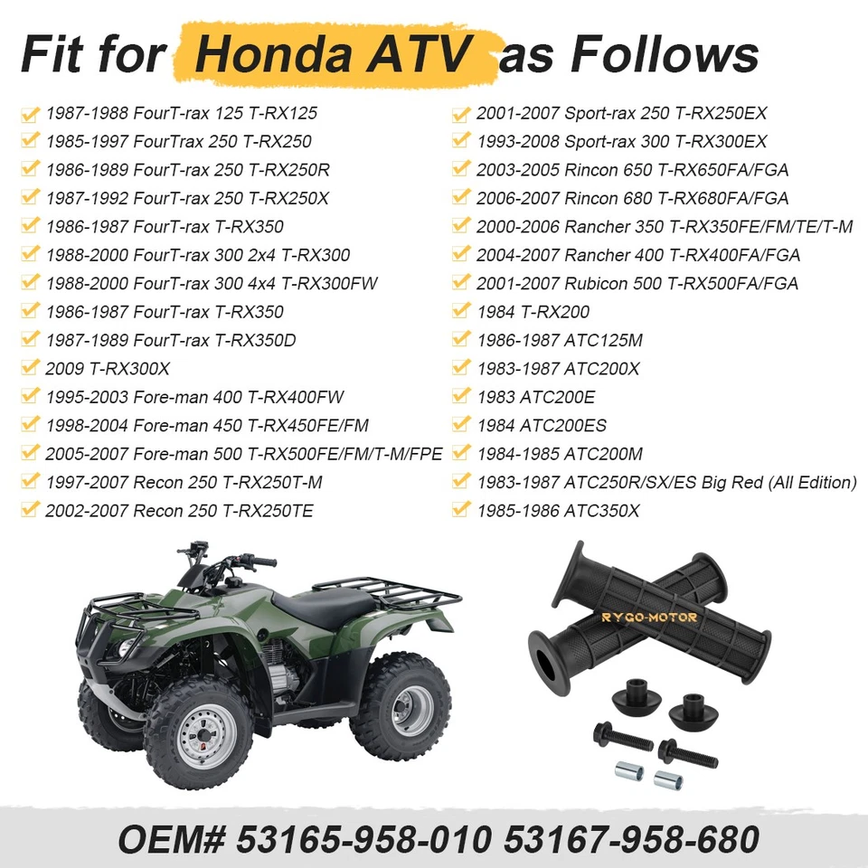 Handle Grip & Handle Bar End Guard for Honda ATC125 ATC200 ATC250 ATC350 1983-87 - Image 3 of 4