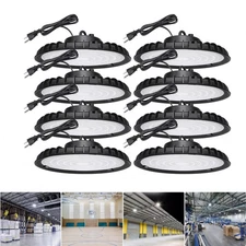 8 Pack 100W UFO Led High Bay Light Commercial Warehouse Industrial Shop Light