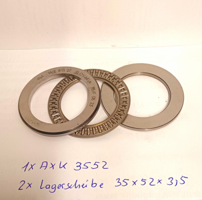 INA Axial-Nadellager AXK 3552 35x52x3,5 mm inkl. 2 Lagerscheiben