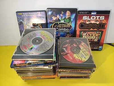 LOT OF 34 VINTAGE PC CD-ROM GAMES SIERRA MICROSOFT SOFTWARE CASINO EDUCATIONAL +