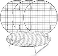 4 Pack 10.5 inch Steamer Rack Round Grilling Rack for Cooling Steaming Baking