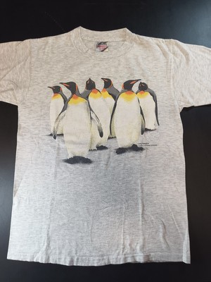VTG King Penguin Shirt Oneita Tag Single Stitch Men's Large Emperor 90s Vintage