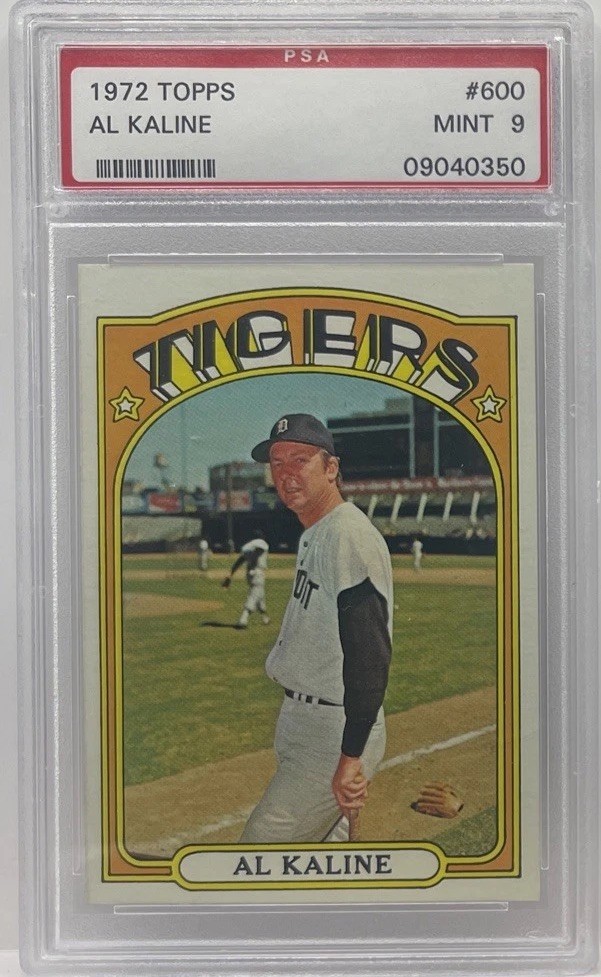 1972 Topps Baseball #600 - Al Kaline - PSA 9 MINT TIGERS GRADED HOF