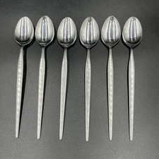 Epic EKCO PRINCE Stainless Flatware 6 Iced Teaspoons Japan Eterna Satin Handle