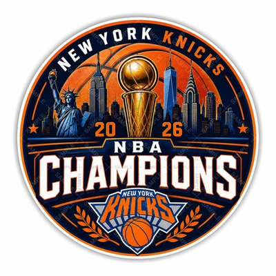 #ad NY Knicks Champions Round Precision Cut Decal $6.49