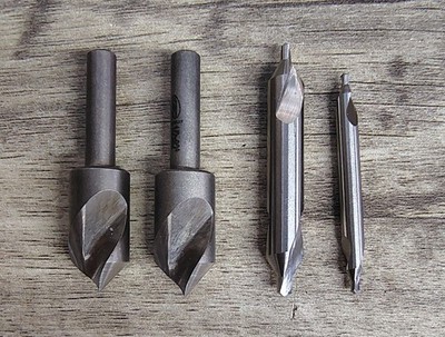   CENTER DRILLS & CHAMFER TOOLS 1/2'' X 90 DEGREES SET OF 4 PCS MACHINIST...