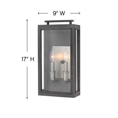 Hinkley Lighting 2914 17"H 2 Light Outdoor Wall Sconce - Bronze - Picture 6 of 6