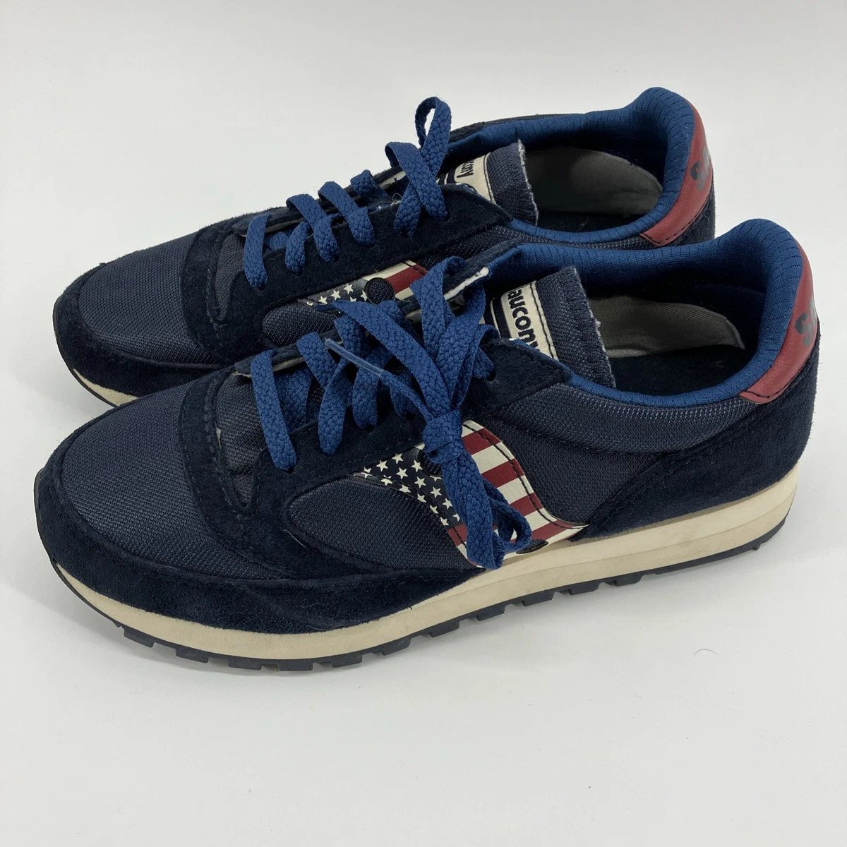 Saucony Jazz Low Pro Men\'s Sz 11 Gray Navy Red Canvas Suede Originals Sneakers Saucony Jazz Original Red for sale | eBay main image 2