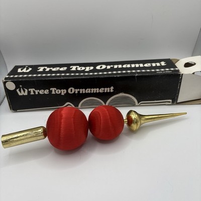 Baumspitze im Originalkarton rot/gold Weihnachten Vintage Webb Elfenbein Deko Lft 