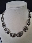Unsigned Georg Jensen STYLE Vintage Silver-Tone Floral Necklace 13"  — photo 6