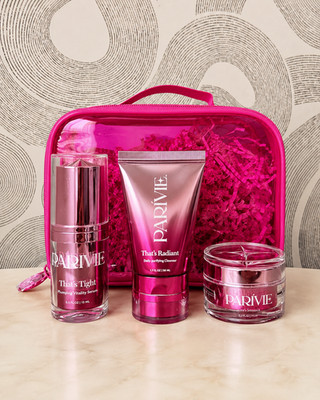 Parivie Paris Hilton 3 Piece Set w/ Travel Bag Serum Cleanser Creme Makeup - New