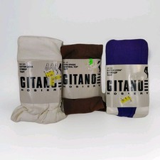 3 Pair Vintage Gitano Tights White, Purple, Slate One Size New Old Stock 1990s