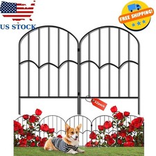 Decorative Garden Fence Dog Fence Outdoor for Yard 24Pcs 26Ft L X 2Ft H Blac
