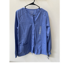 Cherokee Workwear Professionals Blue Scrub Top S Durable 2-Way Stretch Easy Care