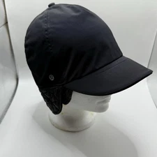 Lululemon Trapper Hat Black Textured Fleece Trim Lined  Size XS S