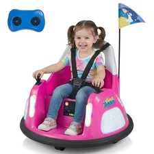12V Kids Bumper Car,360  Spin  Remote.Battery-Powered,for 1.5-6 ages.Pink