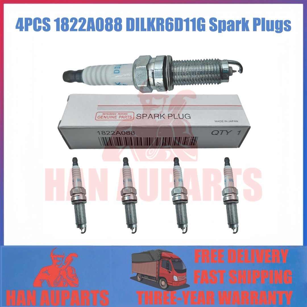 Genuine 4PCS 1822A088 DILKR6D11G Spark Plugs For 14-18 Mitsubishi Outlander 2.4
